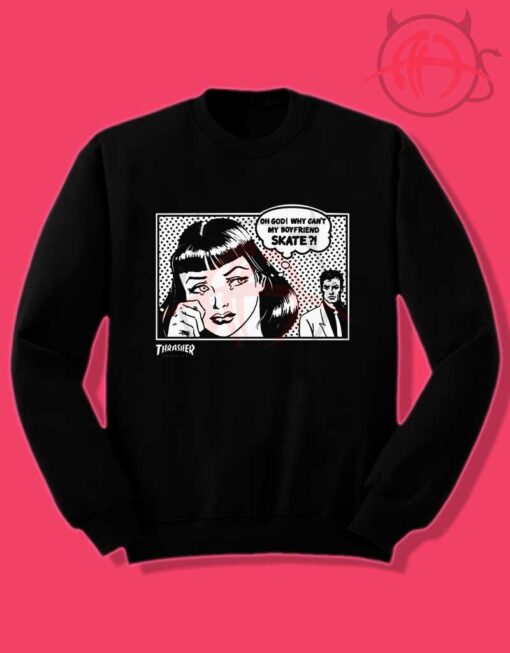 Boyfriend Thrasher Crewneck Sweatshirt