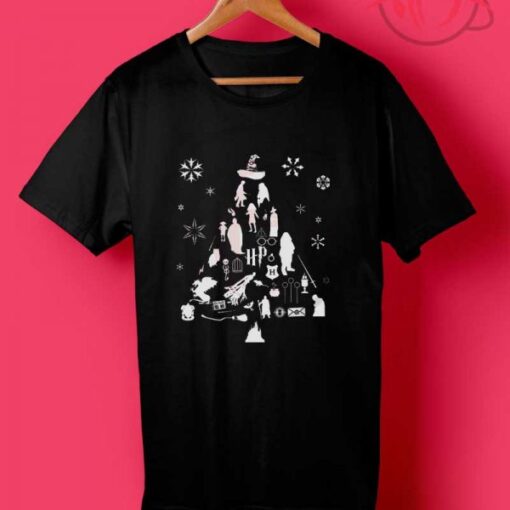 Harry Potter Christmas Tree Silhouette T Shirt
