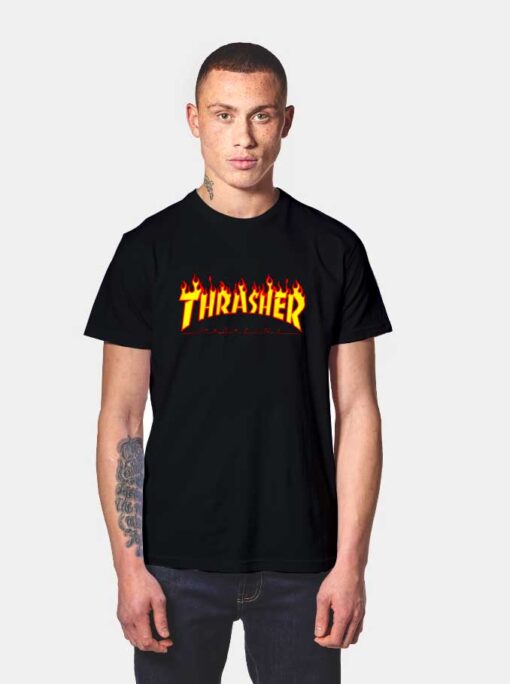 Thrasher Magazine Fire Flame T Shirt