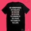 Yes Equality Yes Love Tee T Shirt