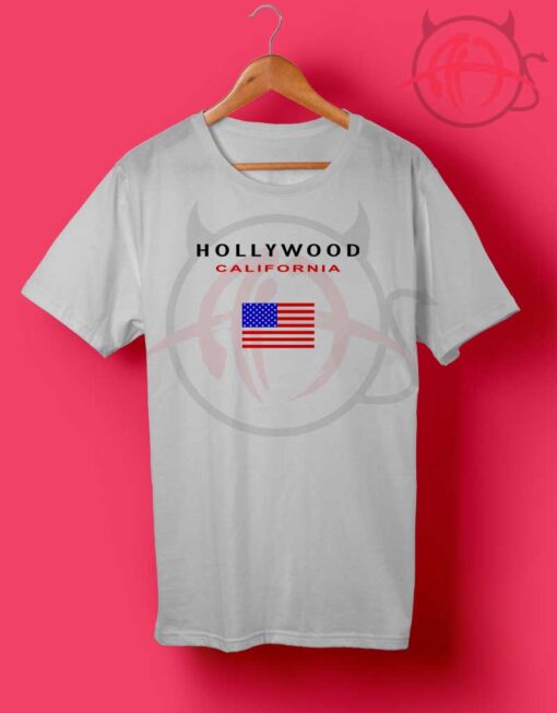 Hollywood California Flag T Shirt