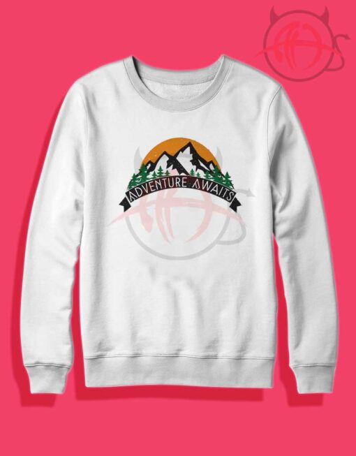 Adventure Awaits Camping Crewneck Sweatshirt