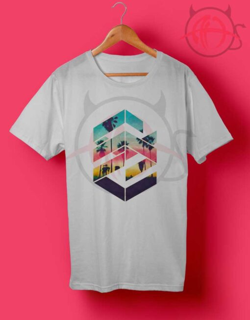 Geometric Sunset Beach T Shirt