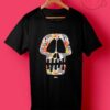 Stussy Black Skull Flowers T Shirt