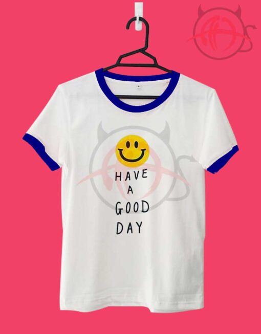 Have A Good Day Emoji Unisex Ringer T Shirt