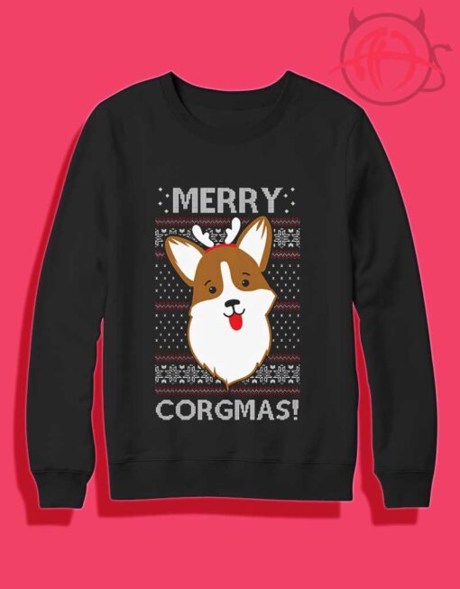 Merry Corgmas Christmas Crewneck Sweatshirt