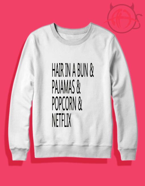 Panjamas Popcorn Netfelix Crewneck Sweatshirt