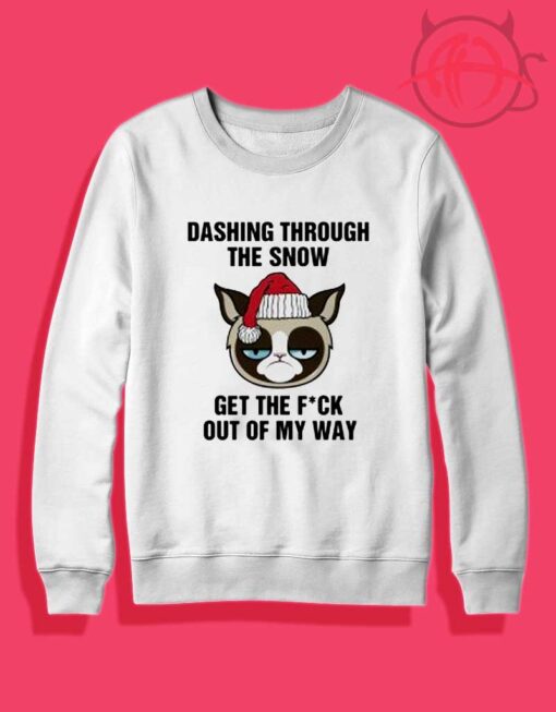 A Grumpy Cat Jingle Bells Crewneck Sweatshirt