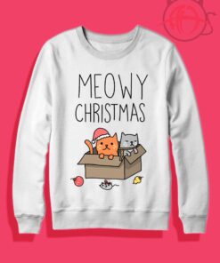 Cat Holiday Pun Crewneck Sweatshirt