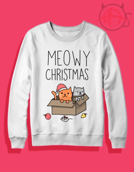 Cat Holiday Pun Crewneck Sweatshirt