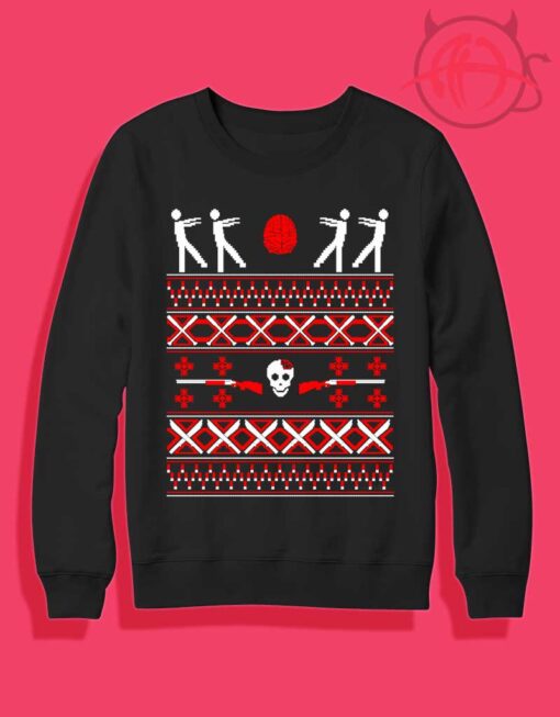 Zombie Christmas Ugly Crewneck Sweatshirt