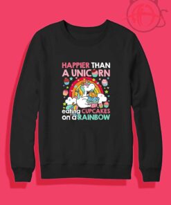 Unicorn Eating Cupcakes Crewneck Sweatshirt