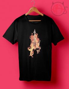 Arrow in Fire Print T Shirts
