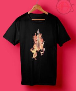 Arrow in Fire Print T Shirts