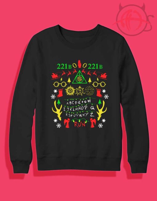 Multifandom Ugly Christmas Crewneck Sweatshirt