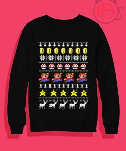 Super Mario 8 Bit Ugly Crewneck Sweatshirt