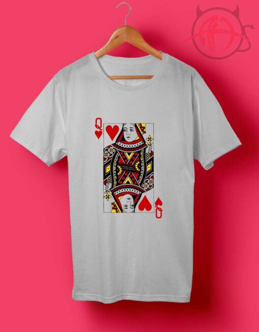 Queen Of Hearts Playing Card T Shirts