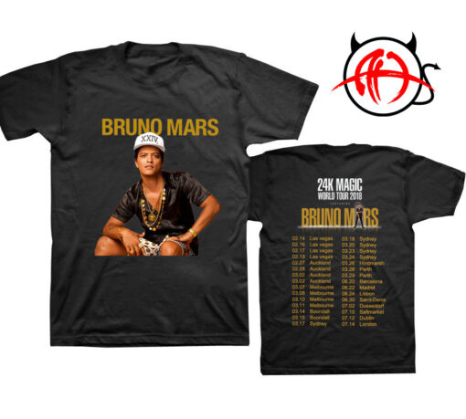 Bruno Mars 24K Magic World Tour 2018 T Shirts