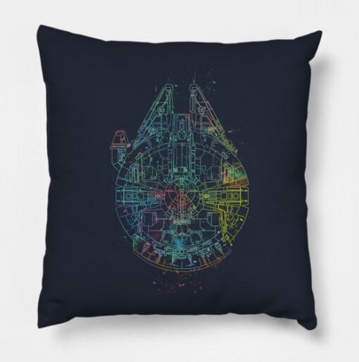 Millenium Falcon Painted Schematic Pillow Case