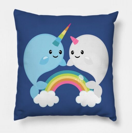 Rainbow Narwhals Pillow Case