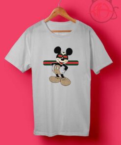 Cheap Custom Stripe Happy Mickey Mouse T Shirts