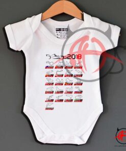 Calendar F1 2018 Circuits White Sport Baby Onesie