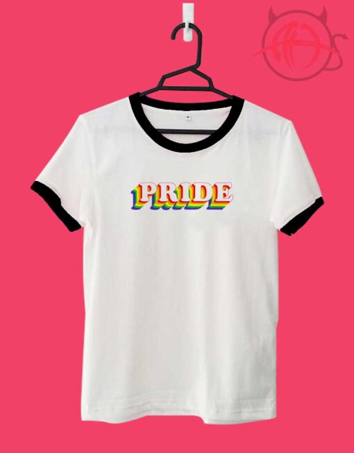 Gay Pride Designs Rainbow Ringer Tee1
