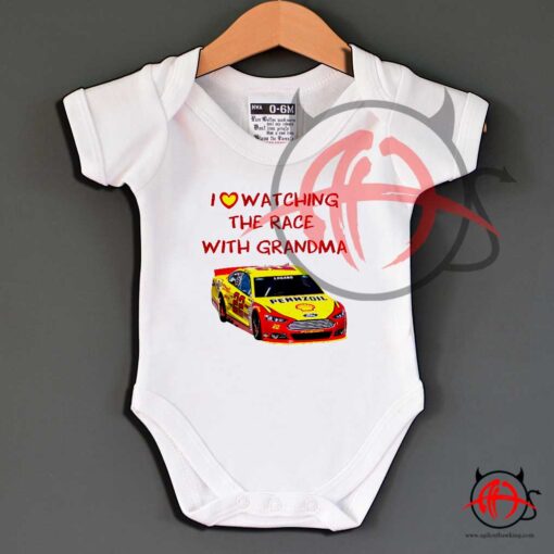 Joey Logano 2018 I Love Watching With Grandma Baby Onesie