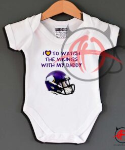 Minnesota Vikings Helmet Design Watch With Daddy Baby Onesie