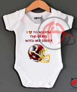 Washington Redskins Helmet Design Love To Watch With Daddy Baby Onesie