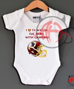 Washington Redskins Helmet Design Love To Watch With Grandma Baby Onesie