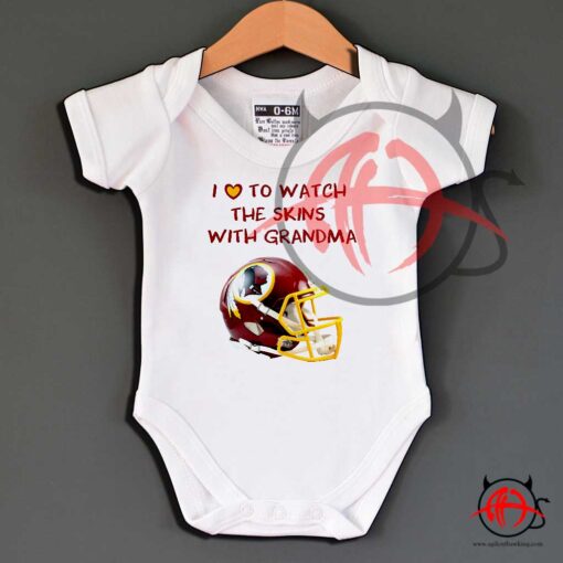 Washington Redskins Helmet Design Love To Watch With Grandma Baby Onesie