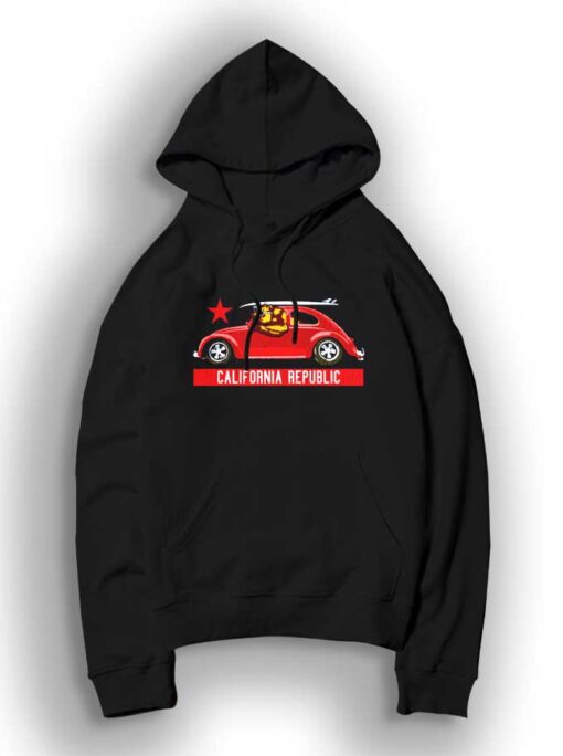 California VW Surfer Bear Hoodie