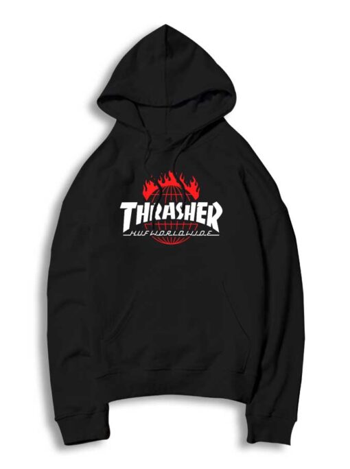 Thrasher Huf Worldwide Black Hoodie