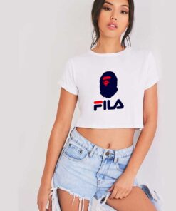 A Bathing Ape BAPE x FILA Collaboration Crop Top Shirt