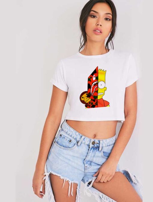 Bape Baby Milo Bart Simpson Crop Top Shirt