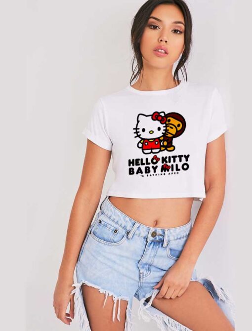 Bape Hello Kitty Crop Top Shirt