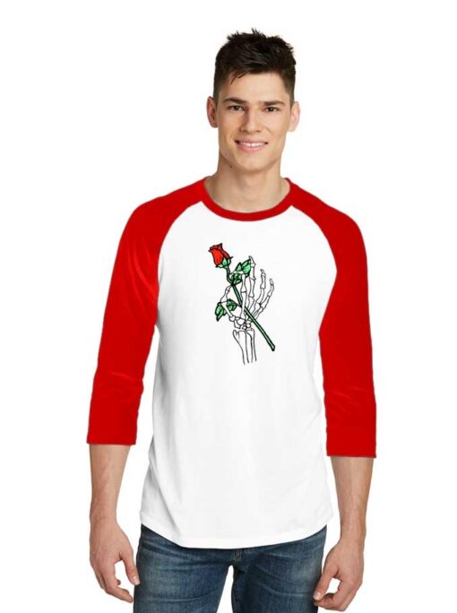 Deaths Hand Rose Sleeve Raglan Tee