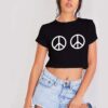 Peace Sign Boobs Crop Top Shirt