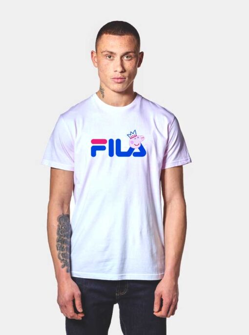 Peppa Pig X Fila Logo Parody T Shirt