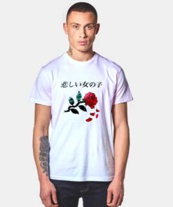 Sad Girl Red Rose T Shirt