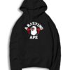 Bape White LA College Logo Black Hoodie