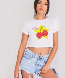 Cherry Dice Feelin Lucky Crop Top Shirt