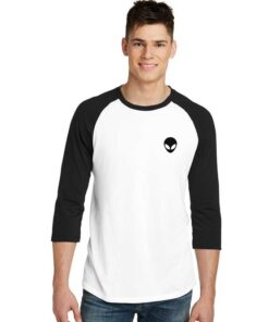 Pocket Outline Alien Head Sleeve Raglan Tee