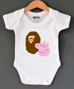 A Bathing Ape Bape Head X Peppa Pig Parody Baby Onesie