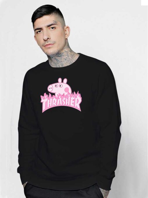 Peppa Pig X Thrasher Parody Sweatshirt