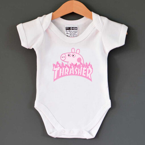 Peppa Pig X Thrasher Parody Baby Onesie