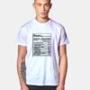 Beer Nutrition Facts T Shirt