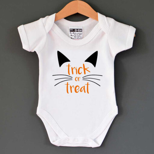 Trick or Treat Meow Baby Onesie