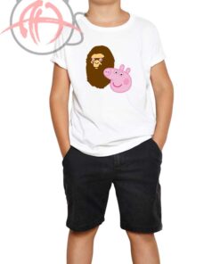 A Bathing Ape Bape Head X Peppa Pig Parody Youth T Shirt